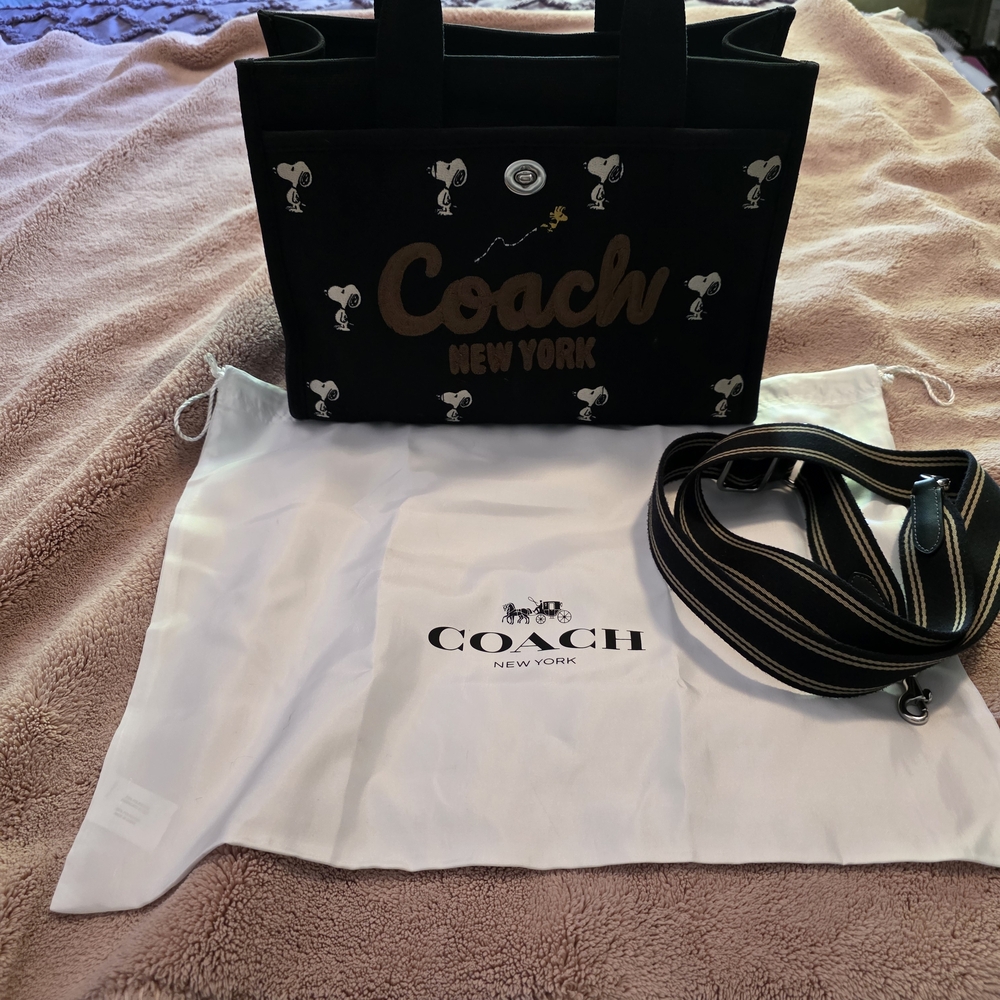 Coach Black Tote Bag with Strap